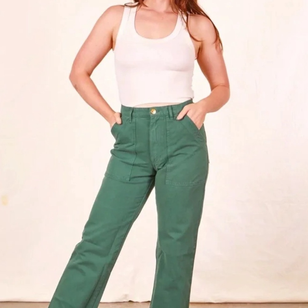 Budpress Work Pants size 1X TALL. Emerald green.Like new.